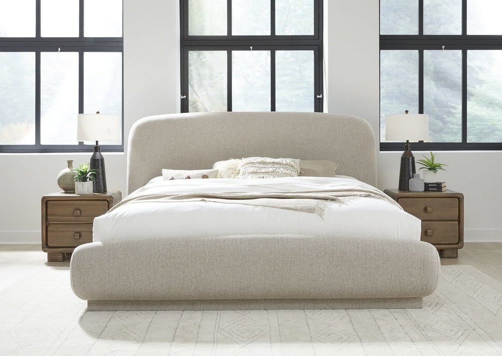 Modus Furniture - Tirimbina California King-size Chenille Upholstered Platform Bed in Hyena - UVYLS6 view 7