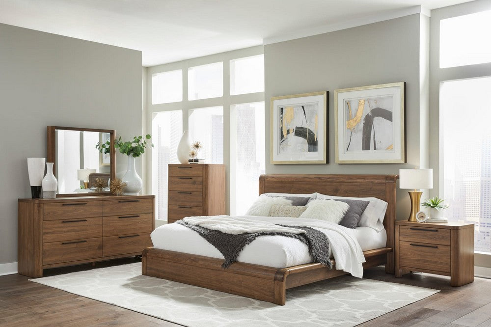Modus Furniture - Totes King-size Platform Bed in English Walnut - RXVKH7 view 8
