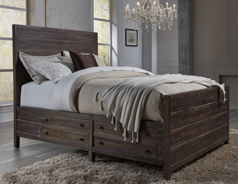 Modus Furniture - Townsend Queen-size Solid Wood Storage Bed in Java - 8T06D5 veiw 1