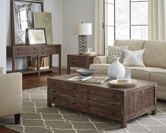 Modus Furniture - Townsend Solid Wood Castered Coffee Table in Java - 8T0621 veiw 2