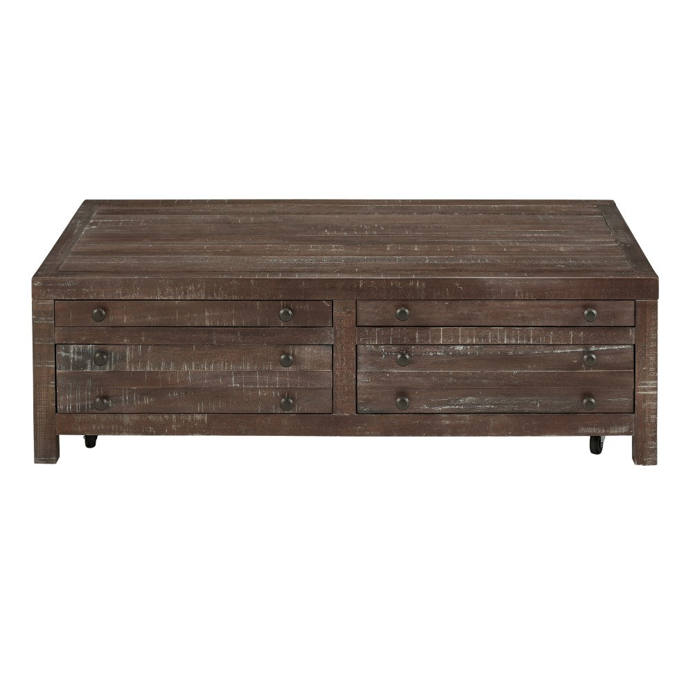 Modus Furniture - Townsend Solid Wood Castered Coffee Table in Java - 8T0621 veiw 5