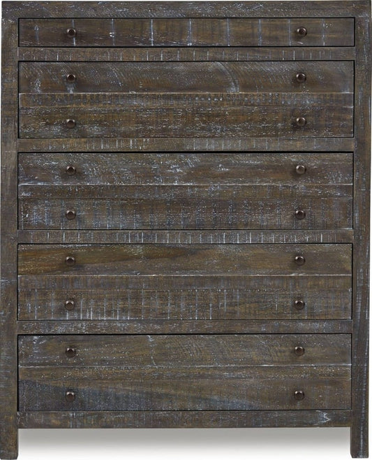 Modus Furniture - Townsend Solid Wood Five Drawer Chest in Gunmetal (2024) - 8TR984A view 2