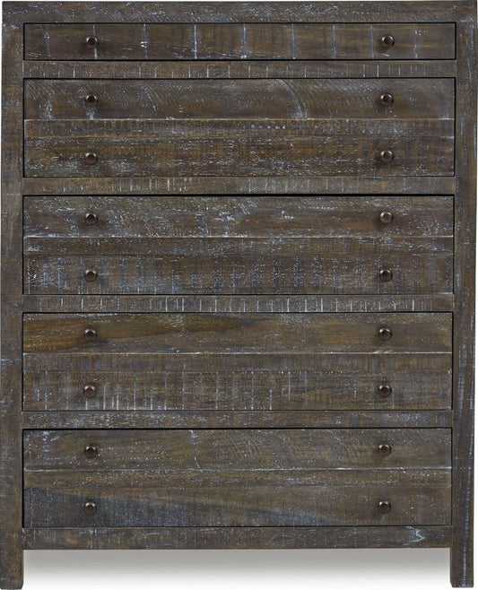 Modus Furniture - Townsend Solid Wood Five Drawer Chest in Gunmetal (2024) - 8TR984A view 2
