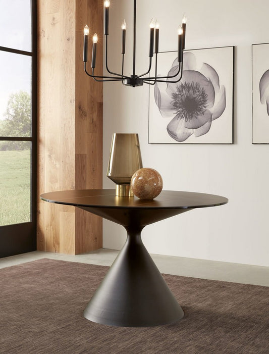 Modus Furniture - Winston Stone Top Metal Base Round Dining Table in Black - FMBF60 view 2