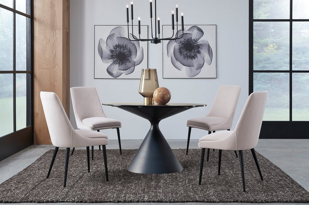 Modus Furniture - Winston Upholstered Metal Leg Dining Chair in Ash Grey and Black Set of 2 - FMBF63_2 view 7