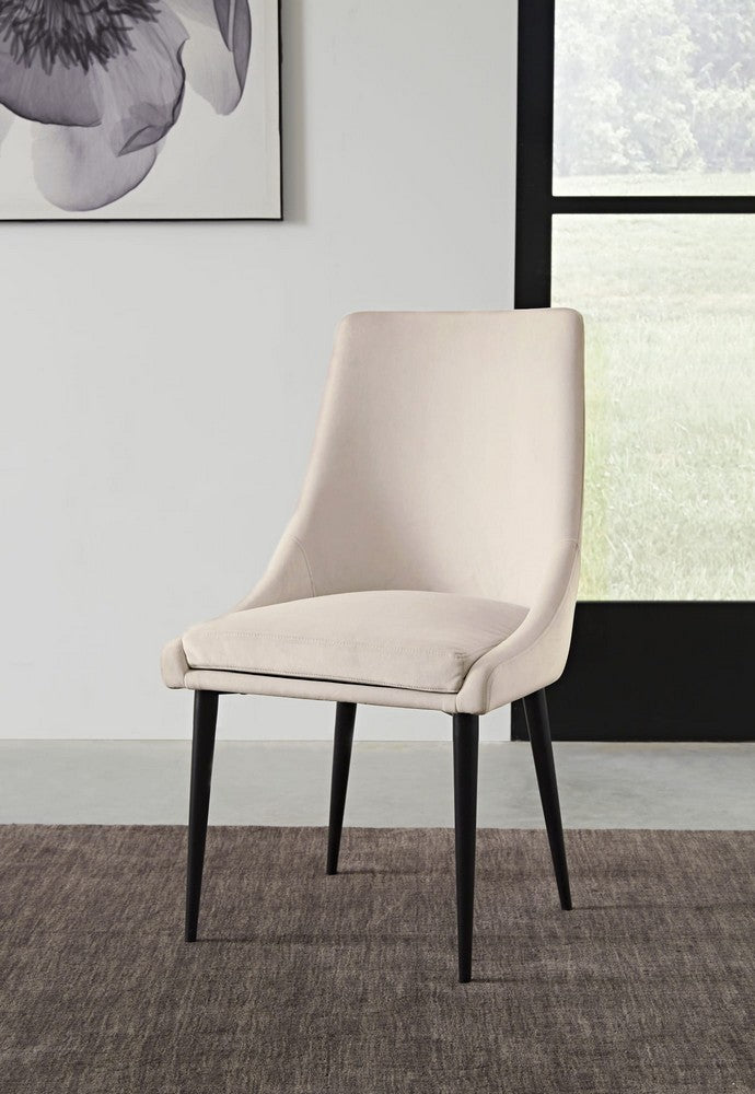 Modus Furniture - Winston Upholstered Metal Leg Dining Chair in Cream and Black Set of 2 - FMBF63B_2 view 4