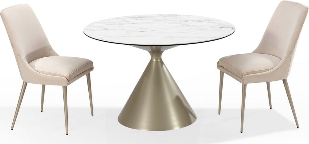 Modus Furniture - Winston Upholstered Metal Leg Dining Chair in Cream and Champagne - FMKR63_1 view 3