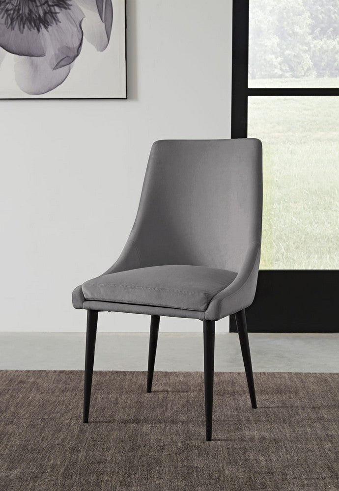Modus Furniture - Winston Upholstered Metal Leg Dining Chair in Goose and Black - FMNY63_1 view 7