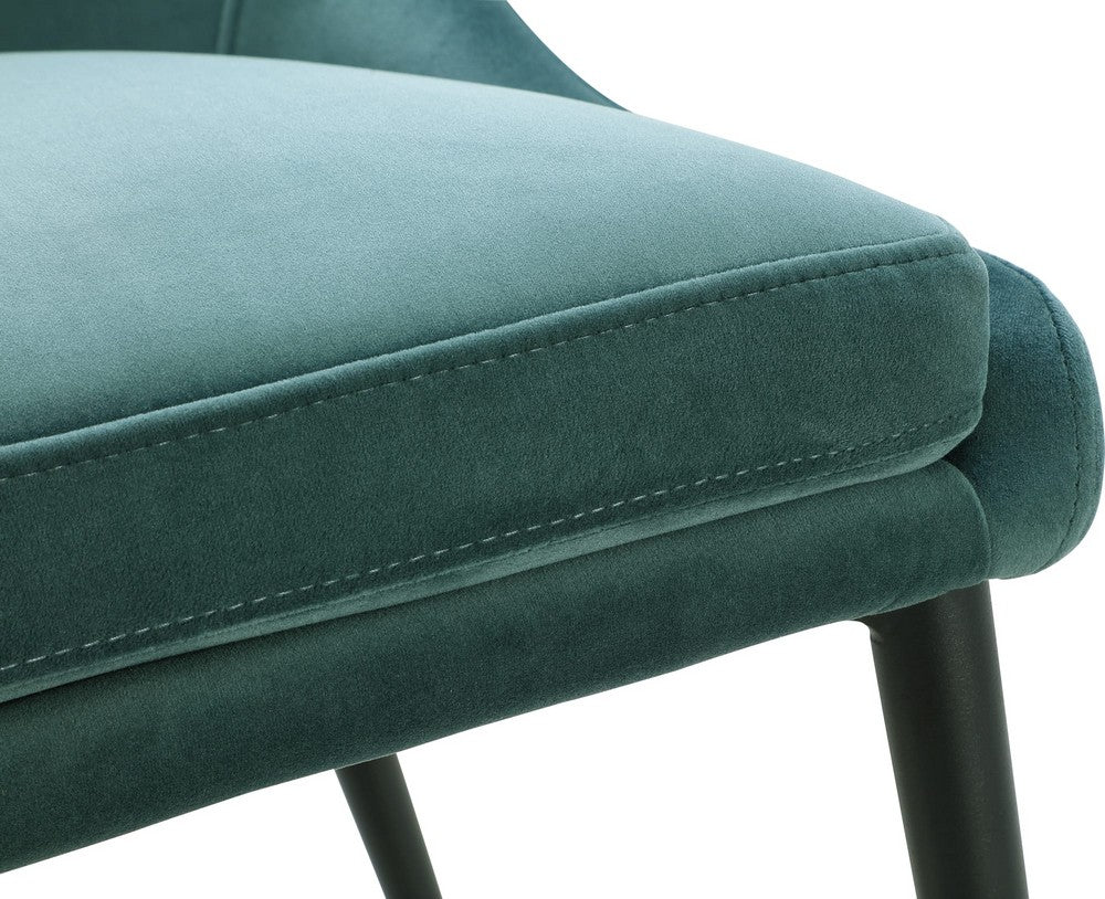 Modus Furniture - Winston Upholstered Metal Leg Dining Chair in Smoked Green and Black - FMBF63G_1 view 4