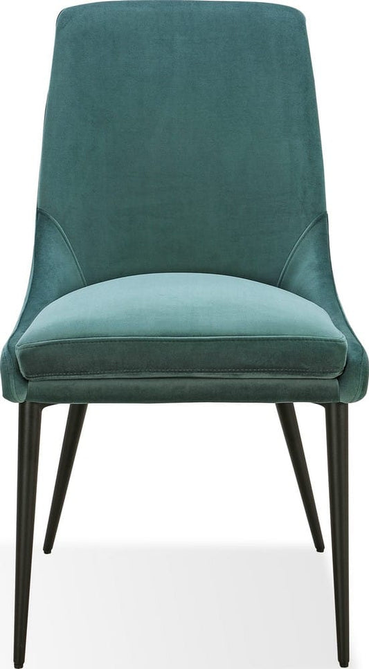 Modus Furniture - Winston Upholstered Metal Leg Dining Chair in Smoked Green and Black Set of 2 - FMBF63G_2 view 2