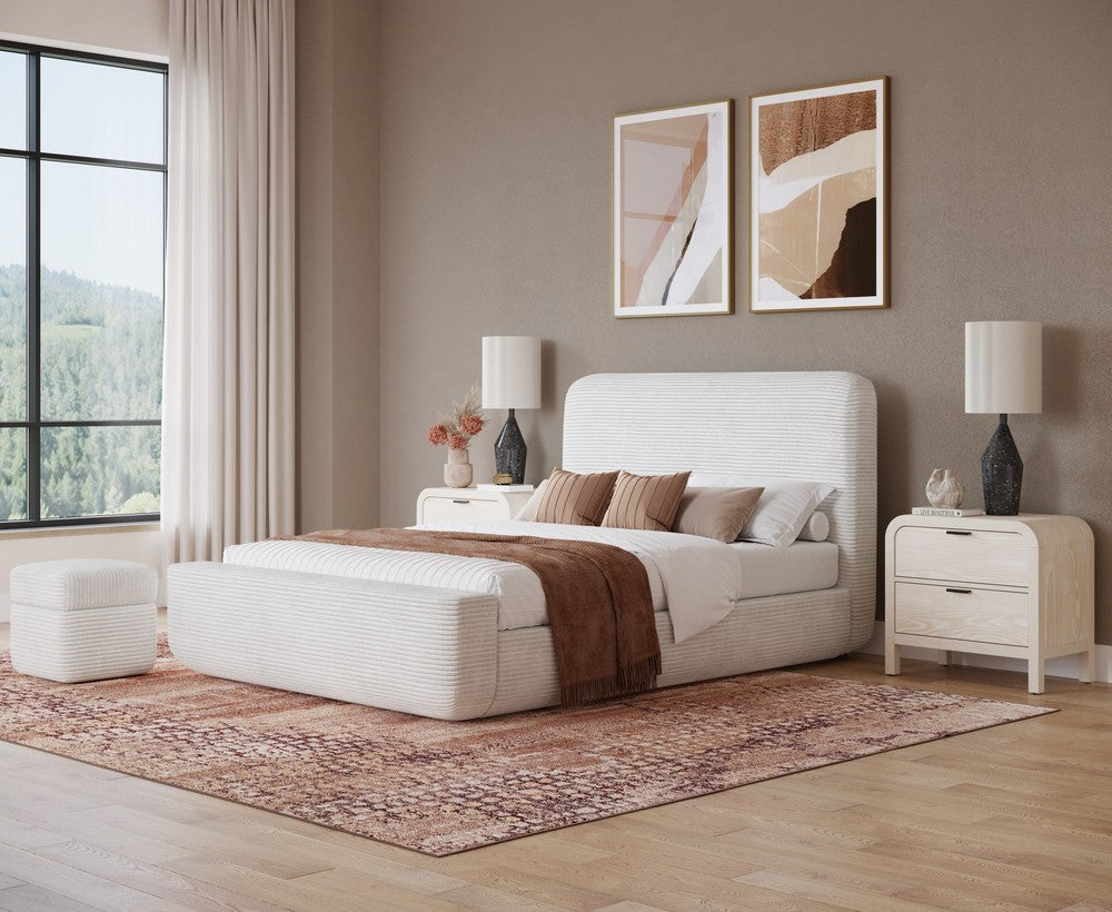 Modus Furniture - Wisteria Queen-size Upholstered Platform Bed in Frosty Corduroy - RYVMH5 view 8