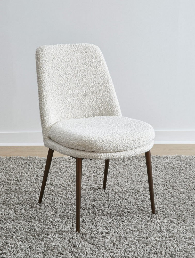 Modus Furniture - Wyatt Upholstered Dining Chair in Ricotta Boucle and Bronze Metal - PWTA63FMY_1 view 5