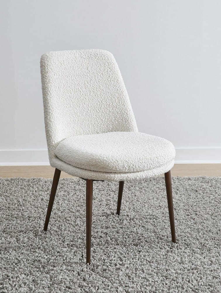 Modus Furniture - Wyatt Upholstered Dining Chair in Ricotta Boucle and Bronze Metal Set of 2 - PWTA63FMY_2 view 5