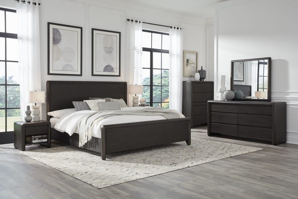 Modus Furniture - Xolani California King-Size Acacia Wood Platform Bed in Jaguar - TTXTH6 view 12
