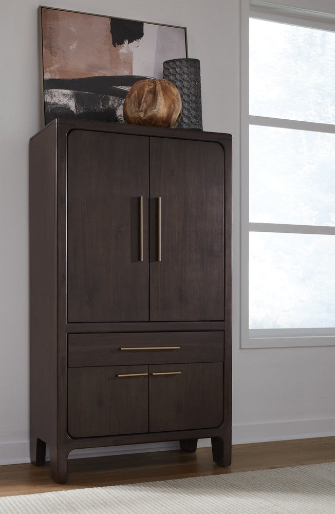 Modus Furniture - Zamba Four Door One Drawer Acacia Bar Cabinet in Jaguar - UKXT79 view 11