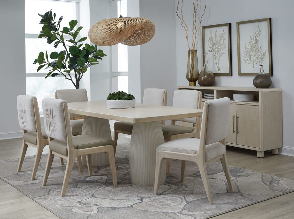 Modus Furniture - Zinnia Upholstered Dining Chair in White Sand, Buttermilk Leather and Dune Chenille Set of 2 - RSTP65_2 view 7