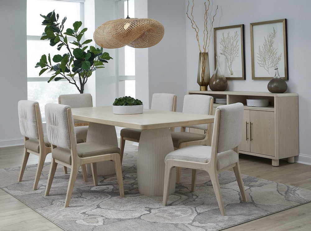 Modus Furniture - Zinnia Upholstered Dining Chair in White Sand, Buttermilk Leather and Dune Chenille Set of 2 - RSTP65_2 view 7