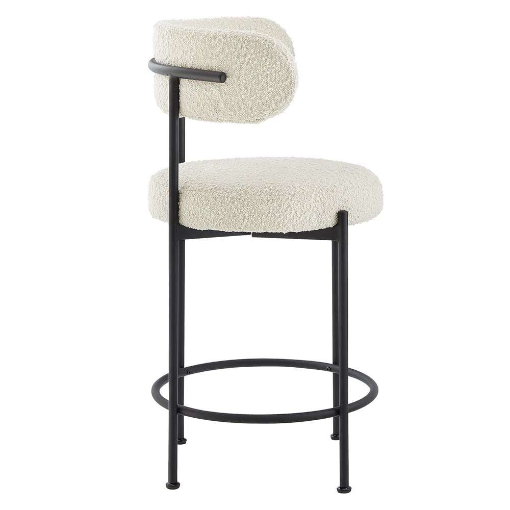 Modway - Albie Boucle Fabric Counter Stools - (Set of 2) - EEI-6518-IVO-BLK veiw 3