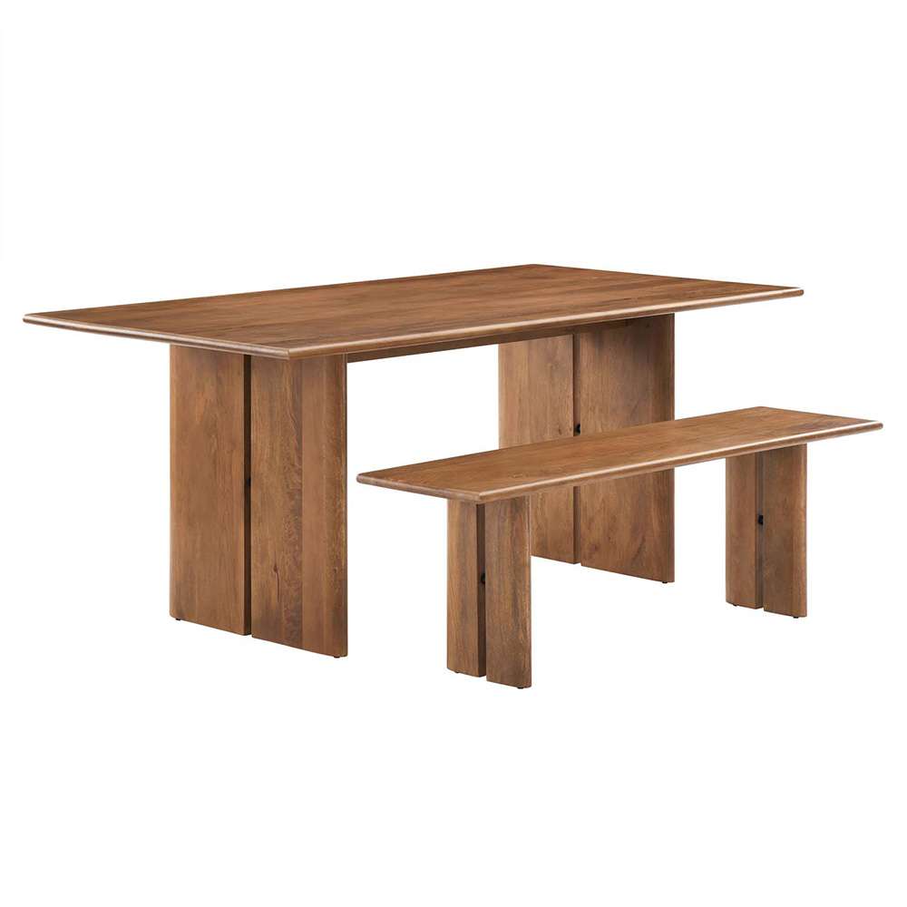 Modway - Amistad 72in Wood Dining Table and Bench Set - EEI-6559-WAL veiw 1