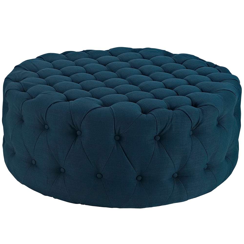 Modway - Amour Upholstered Fabric Ottoman - EEI-2225-AZU veiw 1
