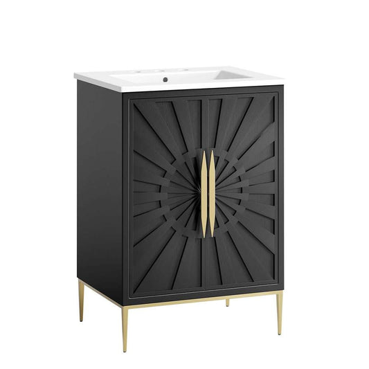 Modway - Awaken 24in Bathroom Vanity - EEI-6289-WHI-BLK veiw 2