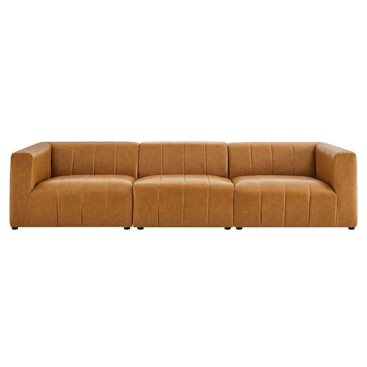 Modway - Bartlett Vegan Leather 3-Piece Sofa - EEI-4515-TAN veiw 2