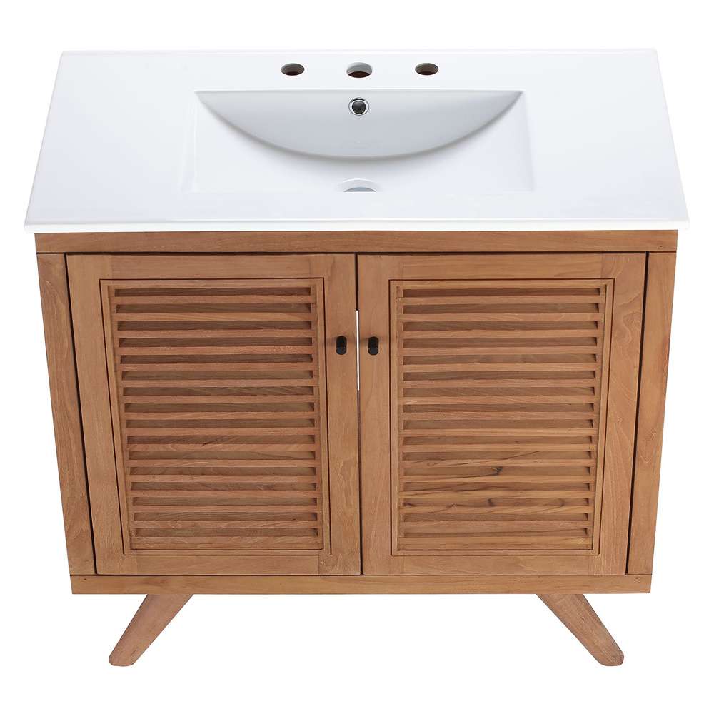 Modway - Birdie 36in Bathroom Vanity - EEI-5113-NAT-WHI veiw 6