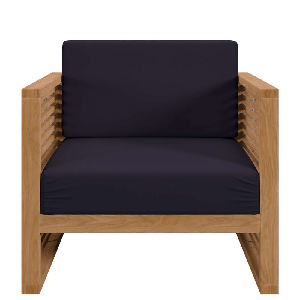 Modway - Carlsbad 3-Piece Teak Wood Outdoor Patio Set - EEI-5838-NAT-NAV veiw 6