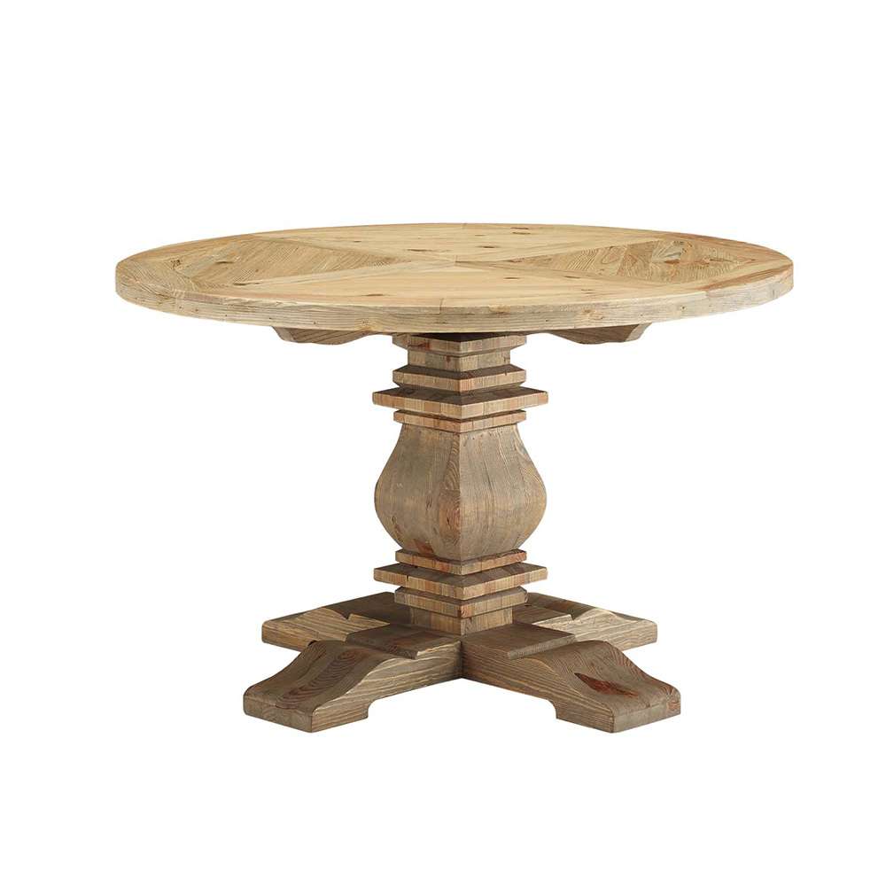 Modway - Column 47in Round Pine Wood Dining Table - EEI-3491-BRN veiw 1