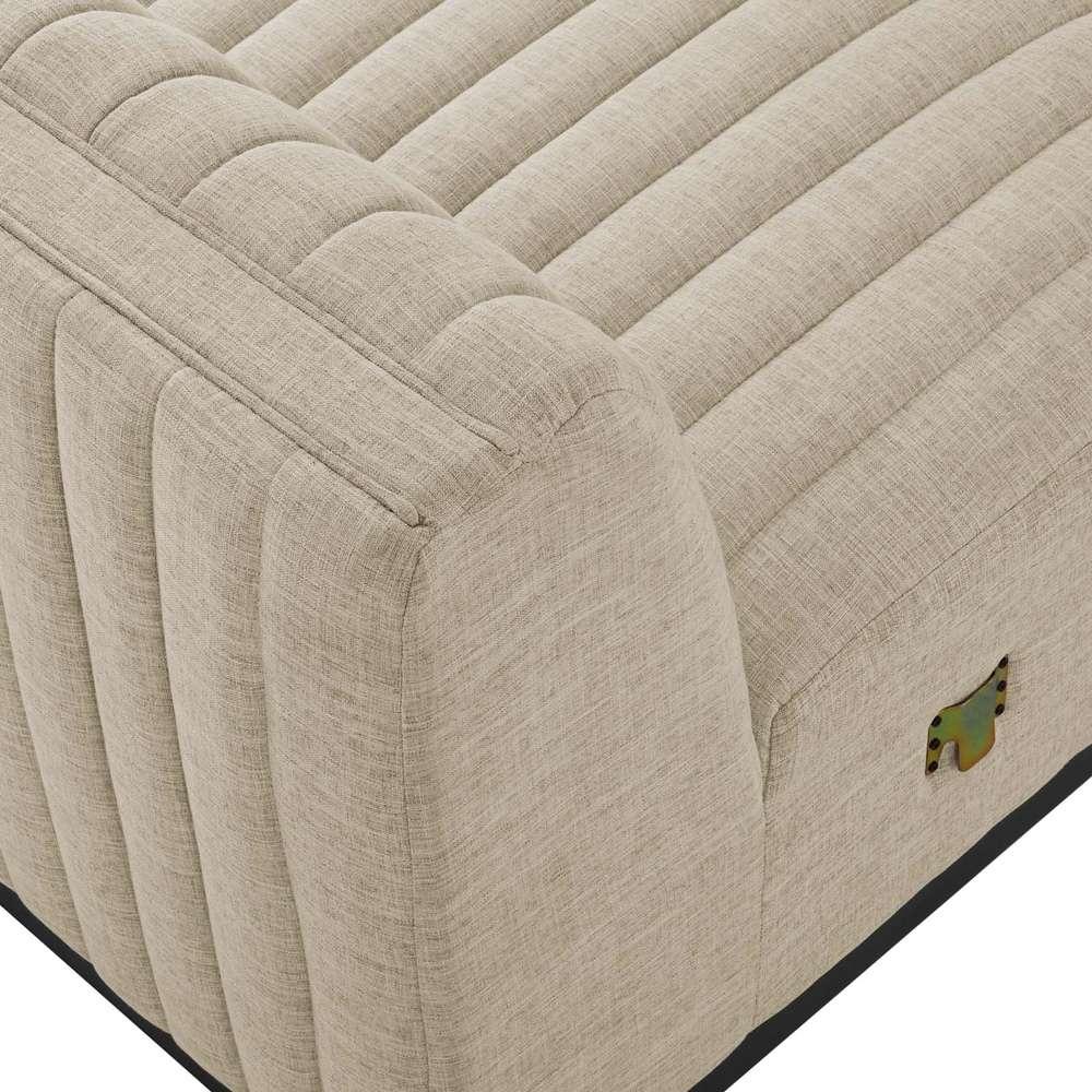 Modway - Conjure Channel Tufted Upholstered Fabric Armless Chair - EEI-5495-BLK-BEI veiw 6