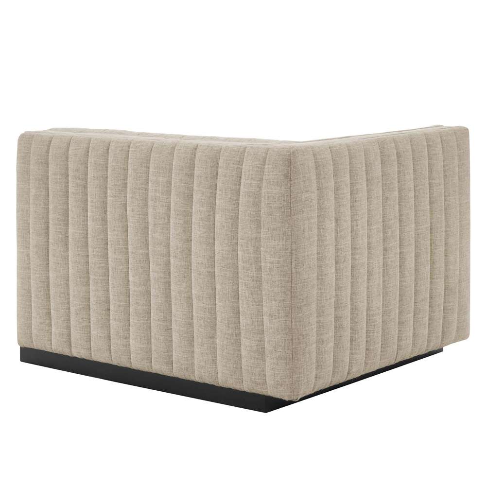 Modway - Conjure Channel Tufted Upholstered Fabric Loveseat - EEI-5786-BLK-BEI veiw 6