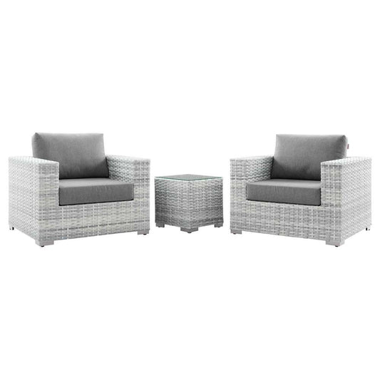 Modway - Convene 3-Piece Outdoor Patio Set - EEI-5444-LGR-GRY veiw 2