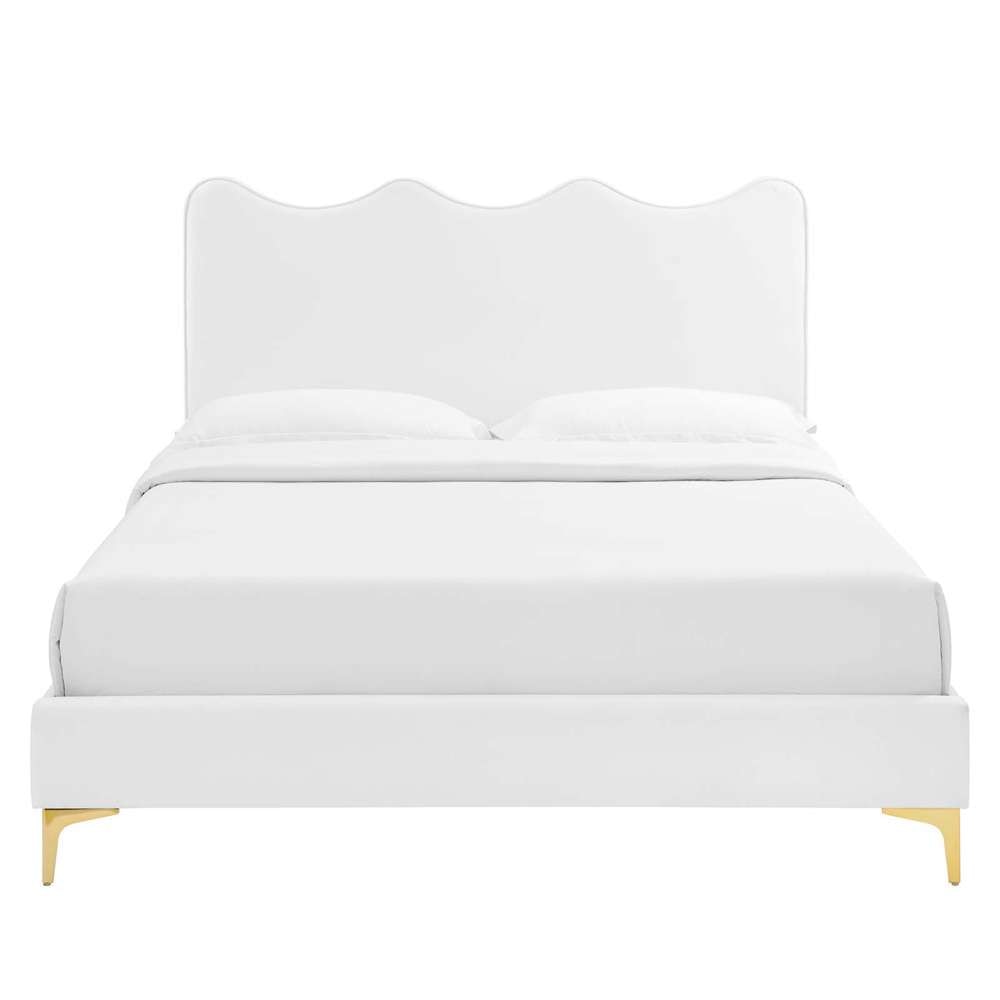 Modway - Current Performance Velvet Full Platform Bed - MOD-6730-WHI veiw 6