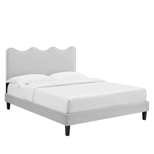 Modway - Current Performance Velvet King Platform Bed - MOD-6738-LGR veiw 2
