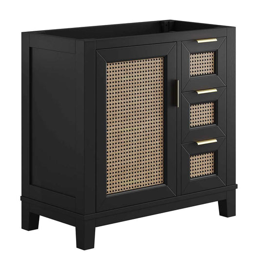 Modway - Dixie 36in Solid Wood Bathroom Vanity Cabinet (Sink Basin Not Included) - EEI-6626-BLK veiw 2