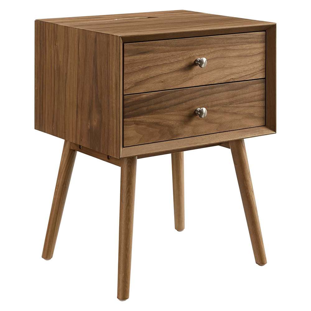 Modway - Ember Wood Nightstand With USB Ports - EEI-4343-WAL-WAL veiw 1