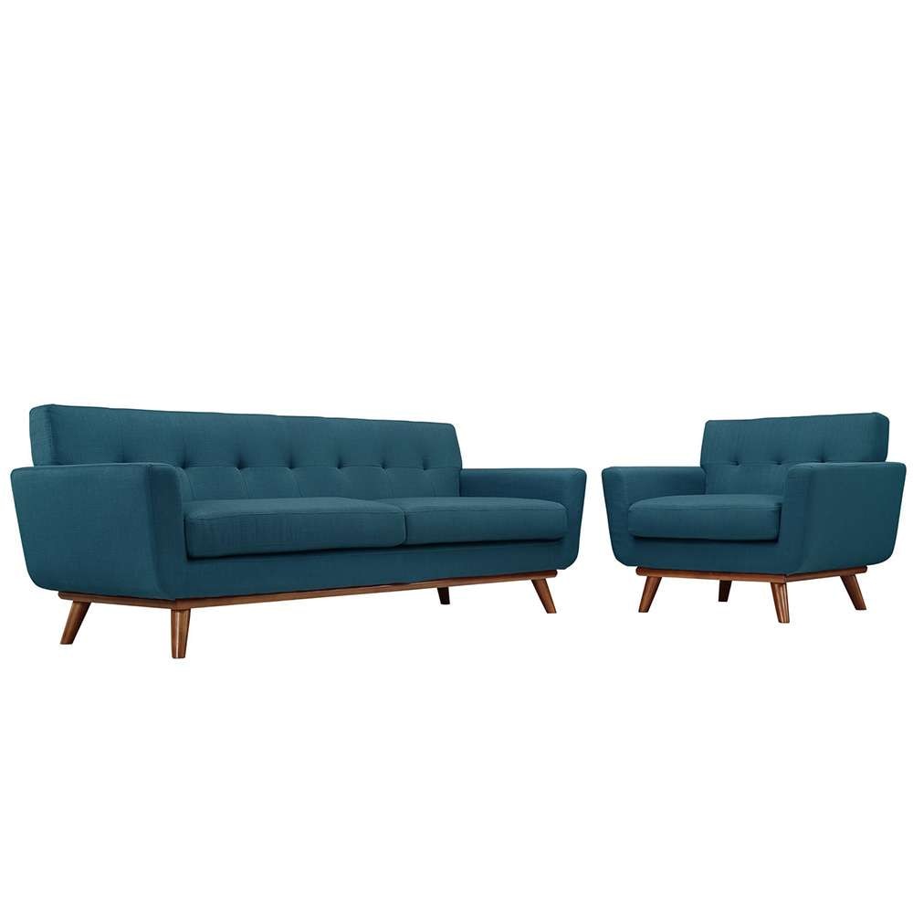 Modway - Engage Armchair and Sofa (Set of 2) - EEI-1344-AZU veiw 1