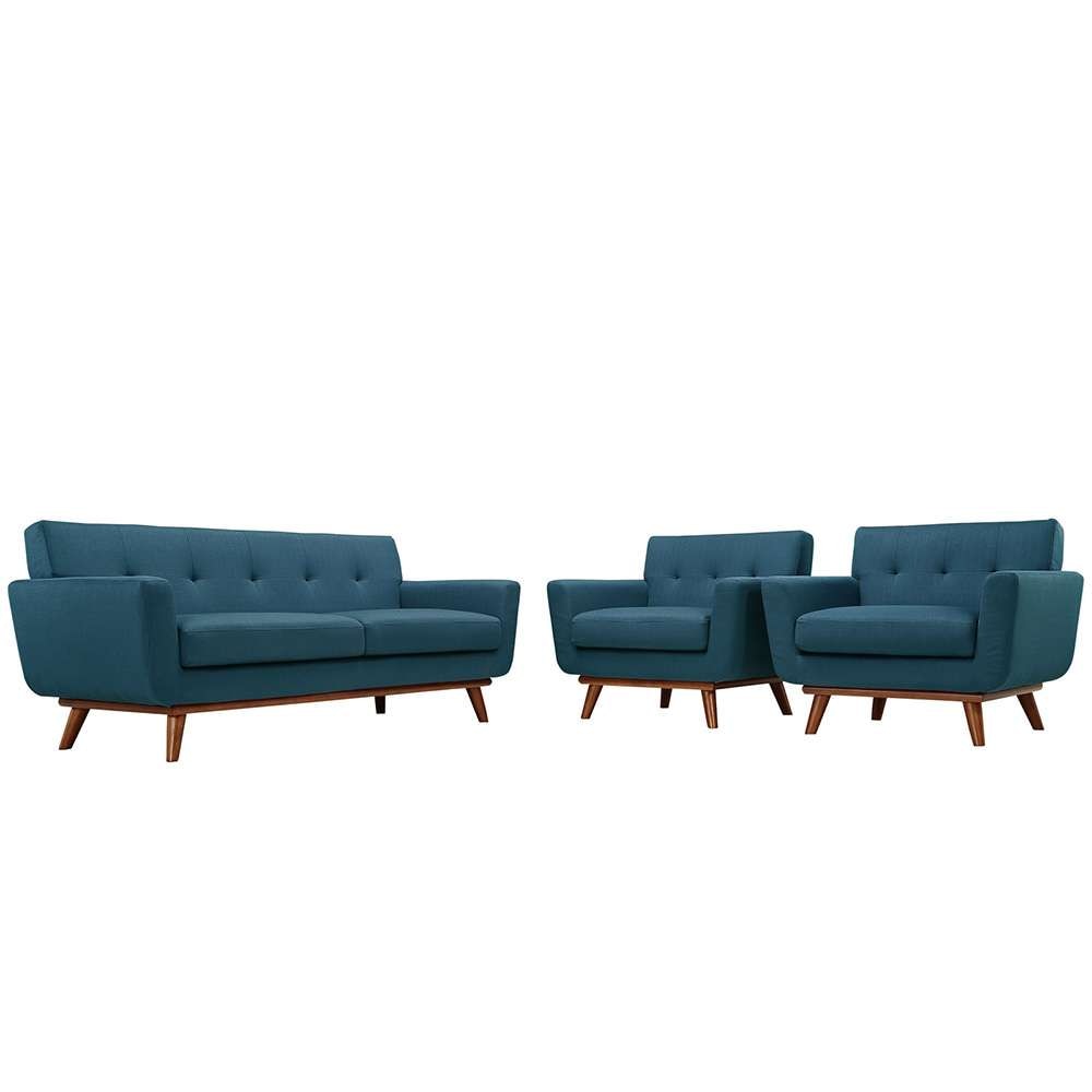 Modway - Engage Armchairs and Loveseat - 3 Piece Set - EEI-1347-AZU veiw 1