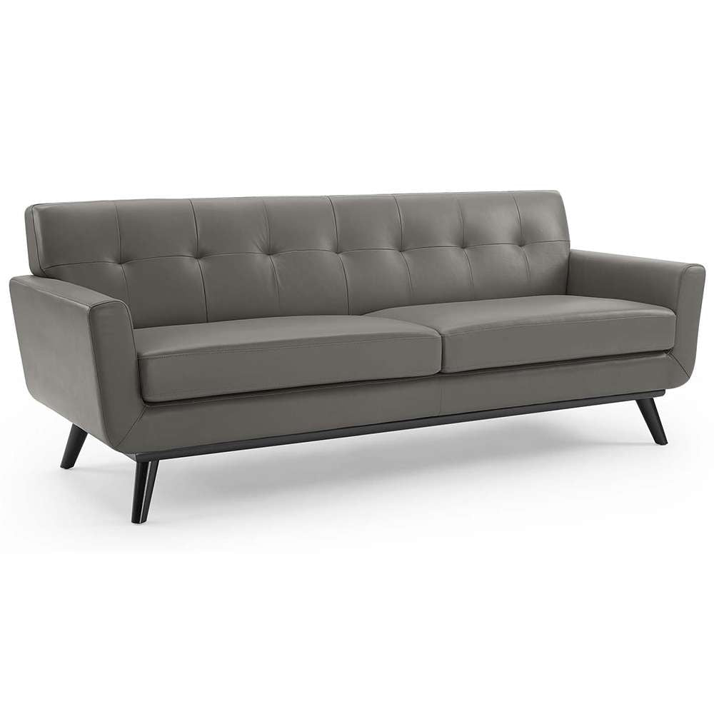 Modway - Engage Top-Grain Leather Living Room Lounge Sofa - EEI-3733-GRY veiw 1