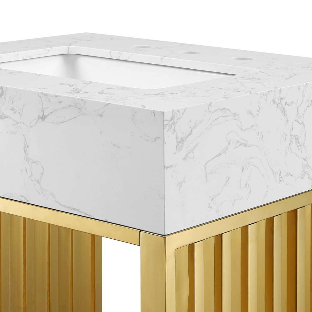Modway - Gridiron 24in Bathroom Vanity - EEI-6103-WHI-GLD veiw 6
