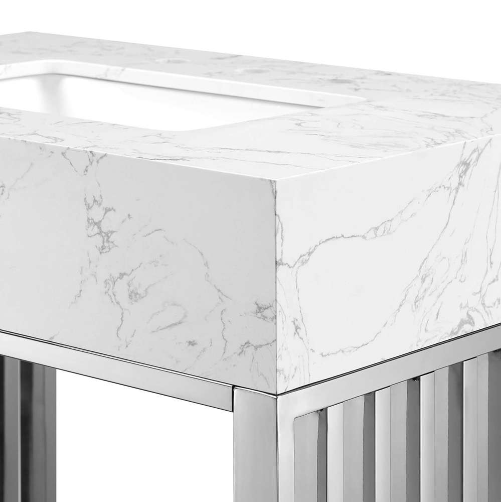 Modway - Gridiron 30in Bathroom Vanity - EEI-6105-WHI-SLV veiw 6