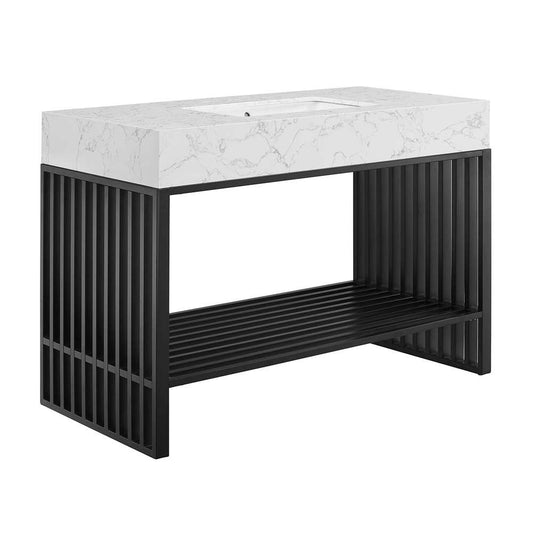 Modway - Gridiron 48in Bathroom Vanity - EEI-6110-WHI-BLK veiw 2