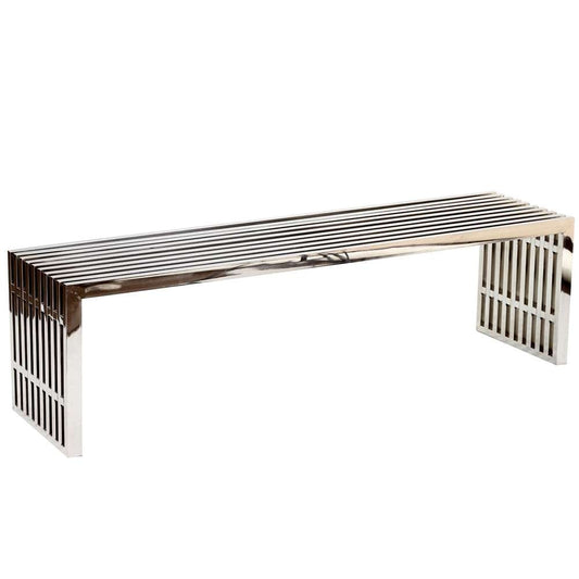 Modway - Gridiron Large Stainless Steel Bench - EEI-570-SLV veiw 2