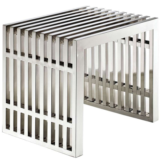 Modway - Gridiron Small Stainless Steel Bench - EEI-569-SLV veiw 2