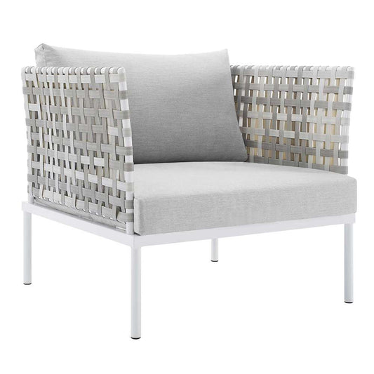 Modway - Harmony Sunbrella Basket Weave Outdoor Patio Aluminum Armchair - EEI-4541-TAU-GRY veiw 2