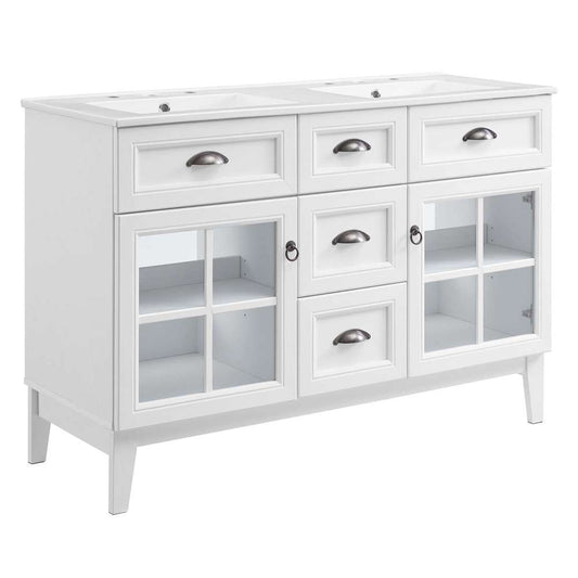 Modway - Isle 48in Double Bathroom Vanity Cabinet in White White - EEI-5428-WHI-WHI veiw 2