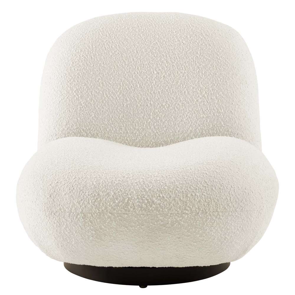 Modway - Kindred Boucle Upholstered Upholstered Fabric Swivel Chair in Black Ivory - EEI-5486-BLK-IVO veiw 5