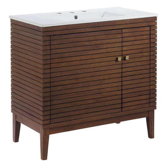 Modway - Ledger 36in Bathroom Vanity - EEI-5115-WAL-WHI veiw 2