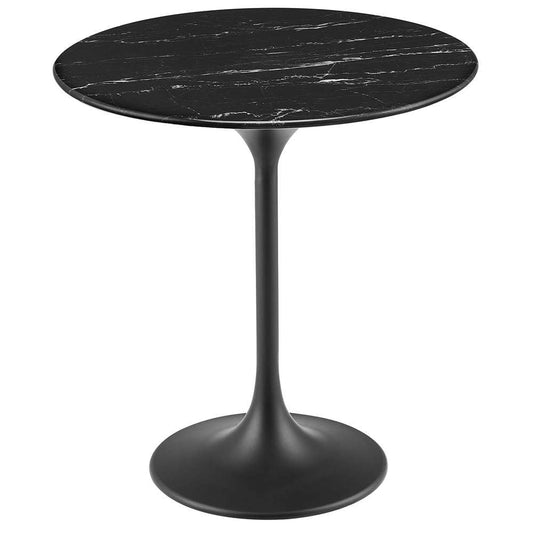 Modway - Lippa 20in Round Artificial Marble Side Table in Black Black - EEI-5690-BLK-BLK veiw 2