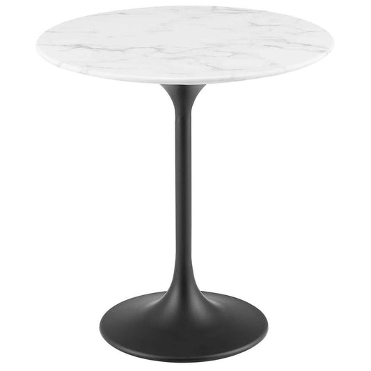 Modway - Lippa 20in Round Artificial Marble Side Table in Black White - EEI-5690-BLK-WHI veiw 2